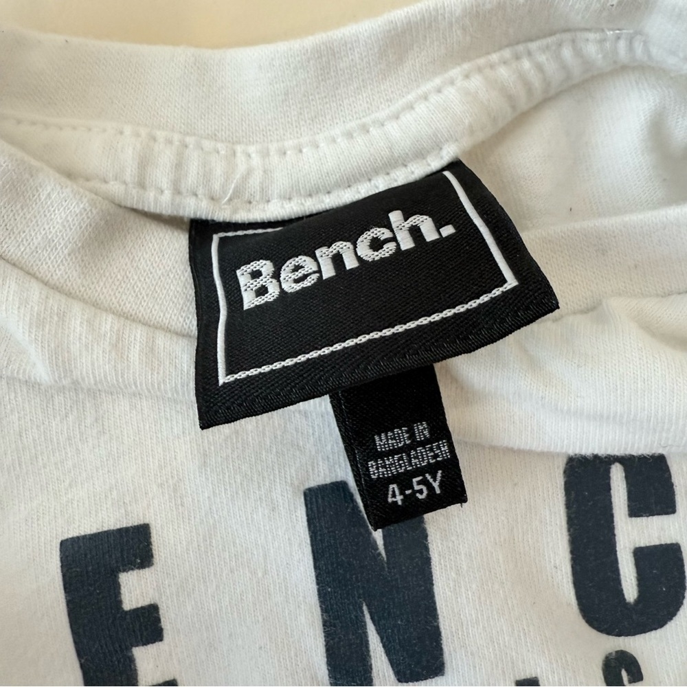 Bench Kids White Long Sleeve Tee with Navy Print - Picture 3 of 3